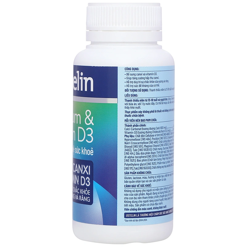 Thực phẩm bảo vệ sức khỏe OSTELIN Calcium & Vitamin D3 - 3